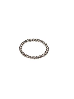 Pandora Silver Beaded Stacking Ring Size 52